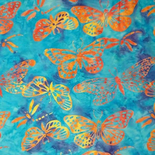 BUTTERFLIES - Chrome - Batikstoff aus Indonesien